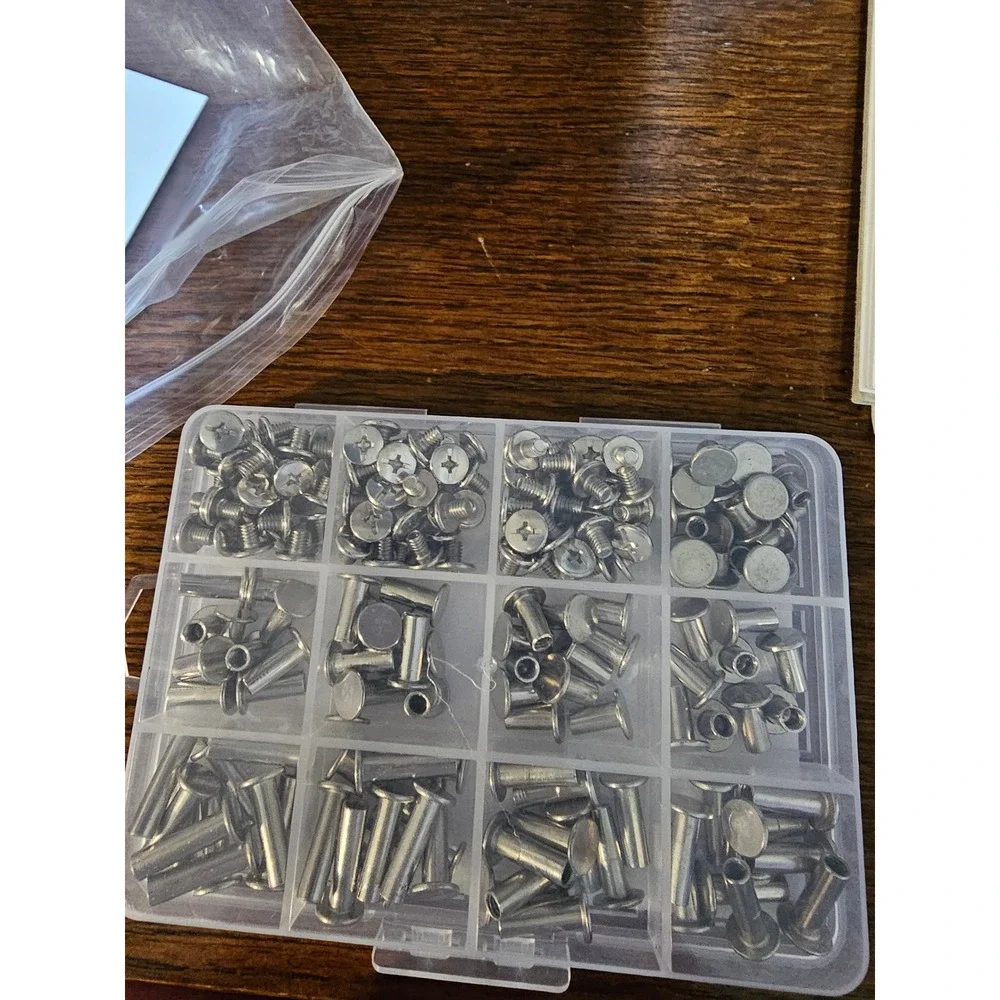 100 Sets‎ Carbon Steel Female Rivet Screw Assortment Kit Leather Rivets